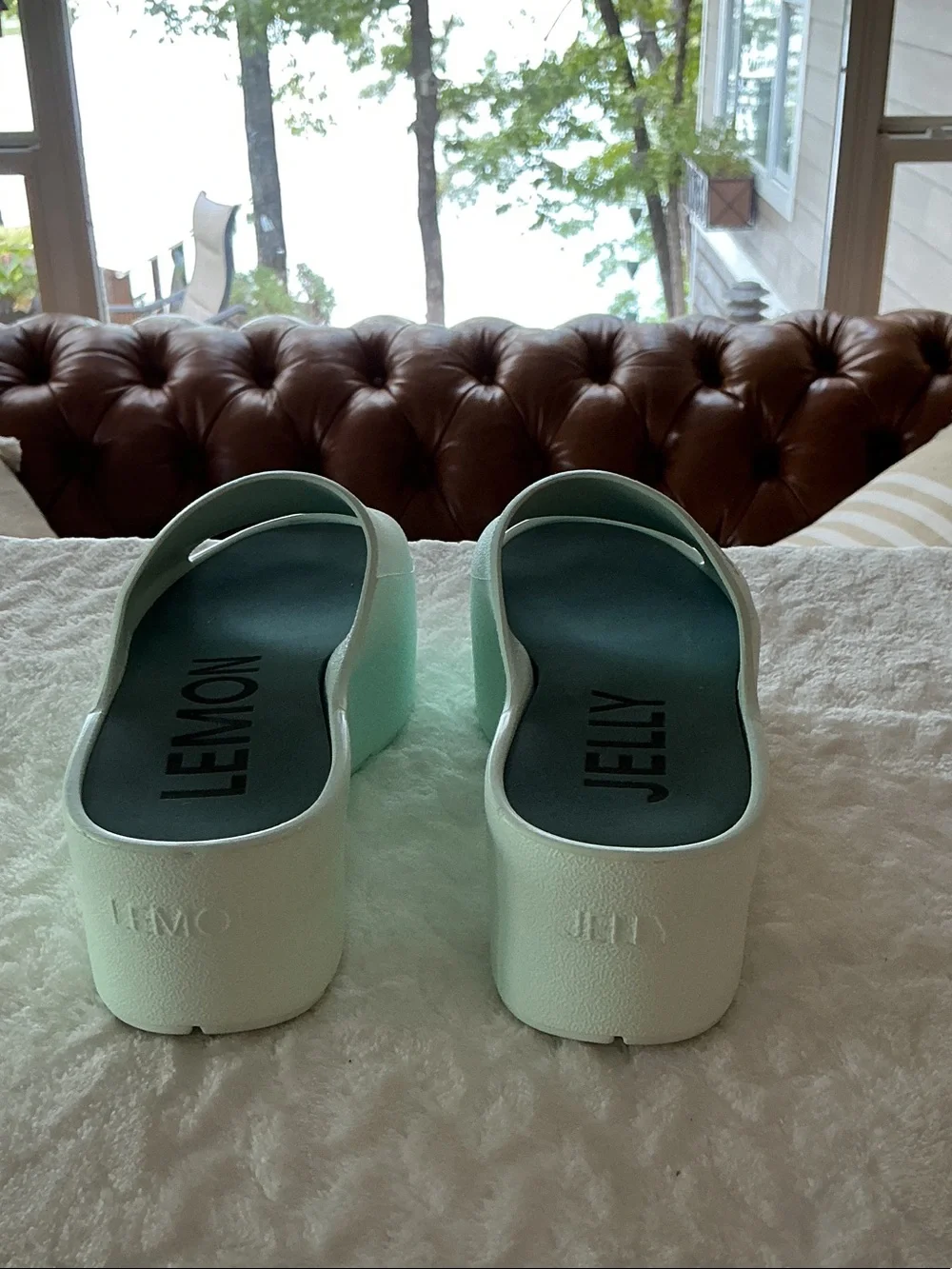 Platform Slide Sandals in Mint Green — Lightweight Everyday Elevation